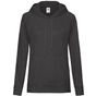 fruit of the loom Lightweight Hooded Sweat Lady-Fit noir