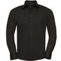 Russell Collection Men’s long sleeve fitted stretch shirt chocolate