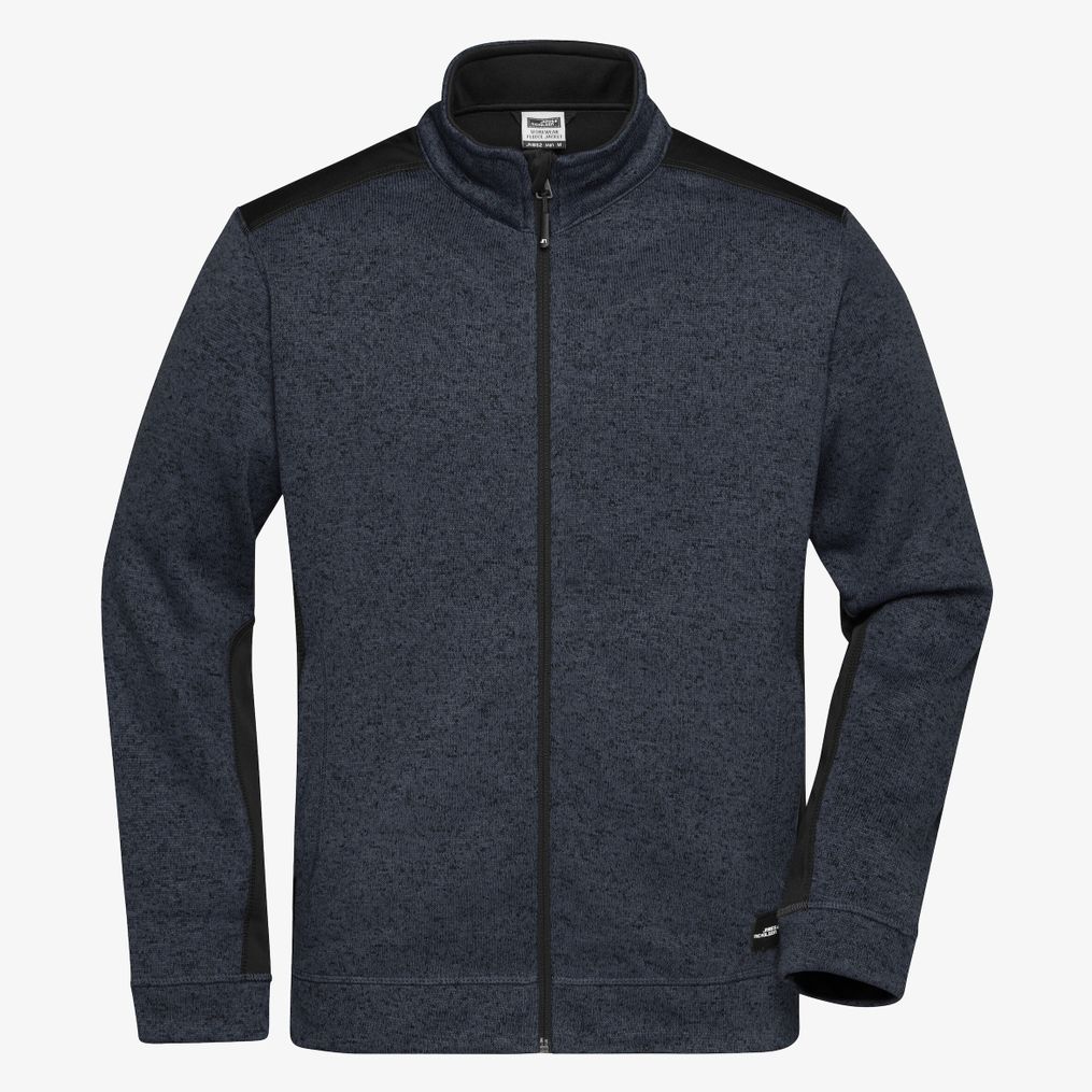 Men´s Knitted Workwear Fleece Jacket -STRONG- James&Nicholson