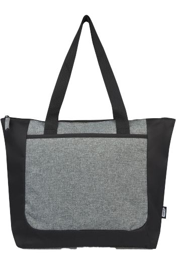 Sac shopping Reclaim recyclé bicolore à fermeture zippée de 15 L - Noir/gris