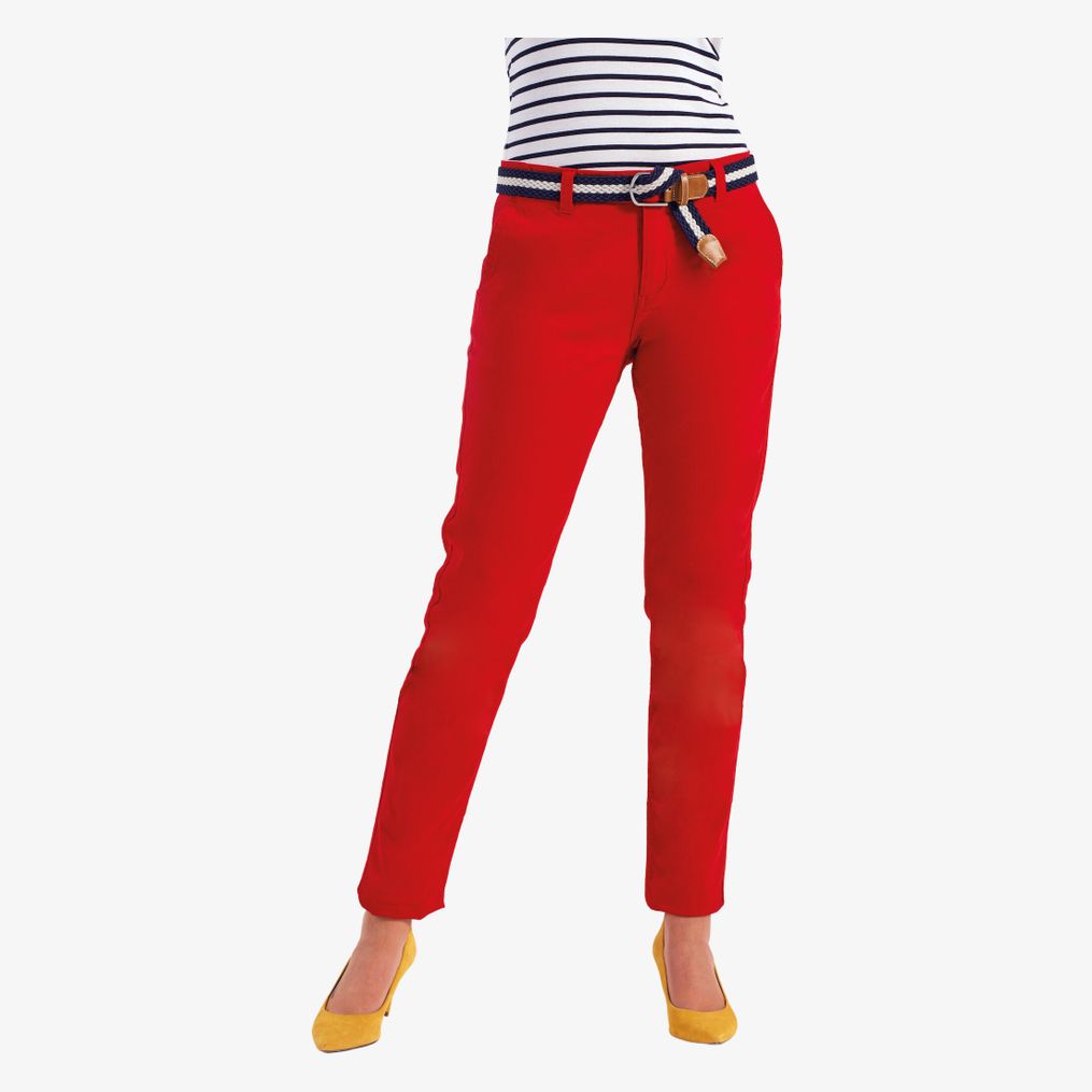 Pantalon chino en coton coupe classique femme asquith & fox