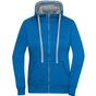 James&Nicholson Ladies' Lifestyle Zip-Hoody cobalt/grey_heather