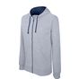 Kariban sweat-shirt zippé capuche contrastée oxford_grey/navy