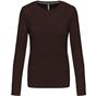 Kariban T-shirt col rond manches longues femme - chocolate - M