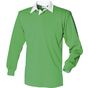 Front Row Men's L/S Classic Rugby Shirt bright_green/white