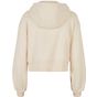 Build Your Brand Ladies Short Oversized Zip Jacket white_sand