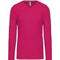 kariban T-shirt col V manches longues fuchsia