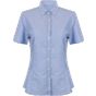 Henbury Ladies' modern s/s oxford shirt - regular fit blue