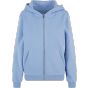 Build Your Brand Ladies Fluffy Zip Hoody Powder blue