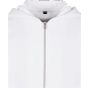 Build Your Brand Fluffy Zip Hoody White