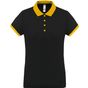 ProAct Polo piqué performance femme black/yellow