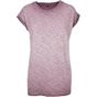 Build Your Brand Ladies Spray Dye Extended Shoulder Tee burgundy