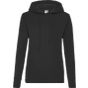 fruit of the loom Ladies classic hooded sweat black