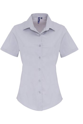 Image produit Chemise poepline stretch en coton manches courtes pour femme