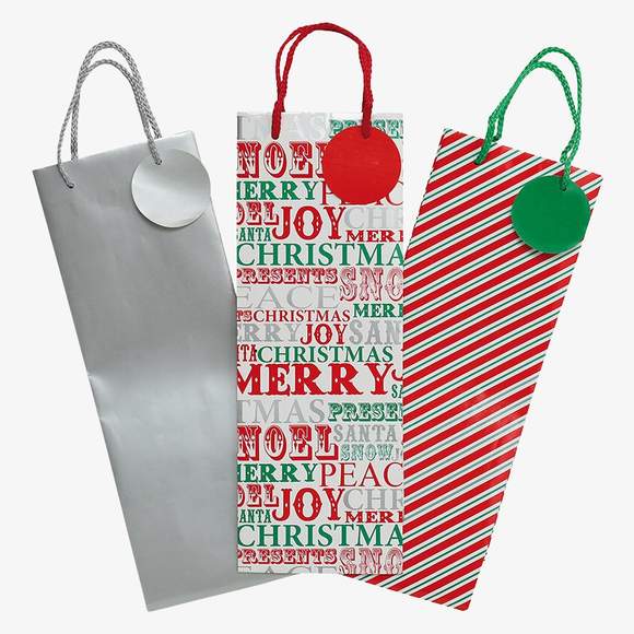 Bottle gift bags (3 pack) christmas shop