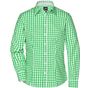 James&Nicholson Ladies´ Checked Blouse green/white