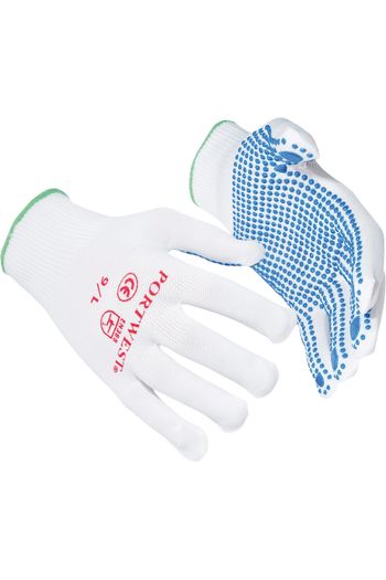 Nylon polka dot glove  - Blue/white