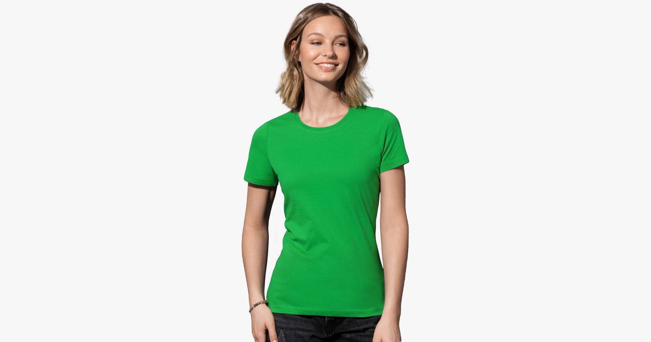 Stedman Apparel T-shirt Donna Classic-T ST2600 - Girocollo, Manica Corta, Bianca, Taglia M