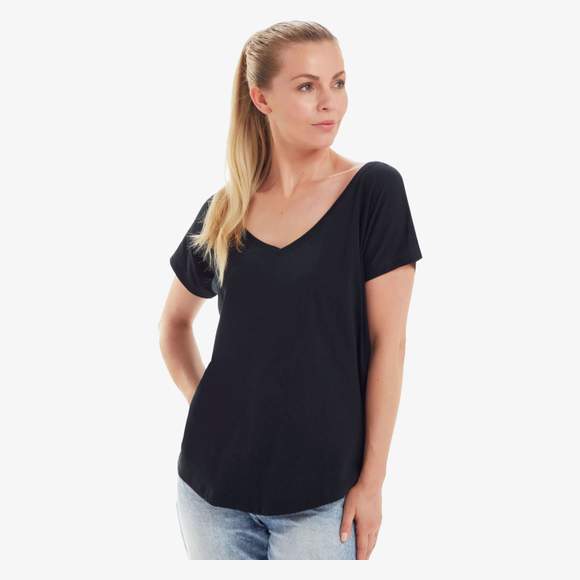 Women's loose fit V Neck T mantis