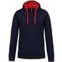 Kariban sweat-shirt capuche contrastée femme navy/red