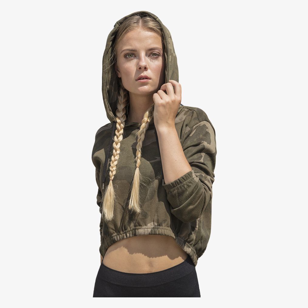 Ladies Camo Cropped Hoody Build Your Brand