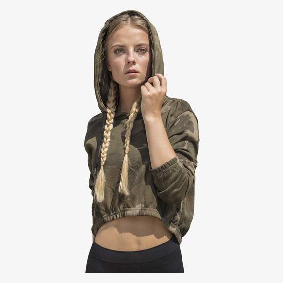 Ladies Camo Cropped Hoody Build Your Brand