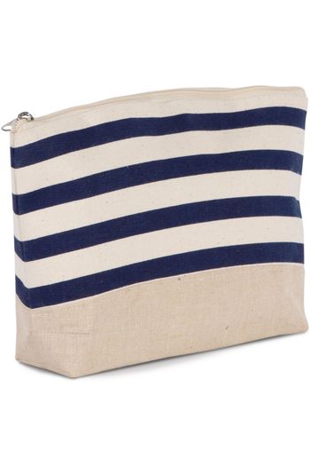 Pochette accessoires imprimé marin - Natural/navy