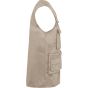 WK Designed To Work Gilet polycoton multipoches doublé unisexe beige