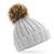 Beechfield Bonnet en grosse maille et pompon en fausse fourrure pour enfant light_grey