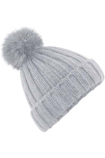 Image produit Bonnet à pompon en maille épaisse et fourrure Verbier