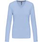 Kariban T-shirt col V manches longues femme sky_blue