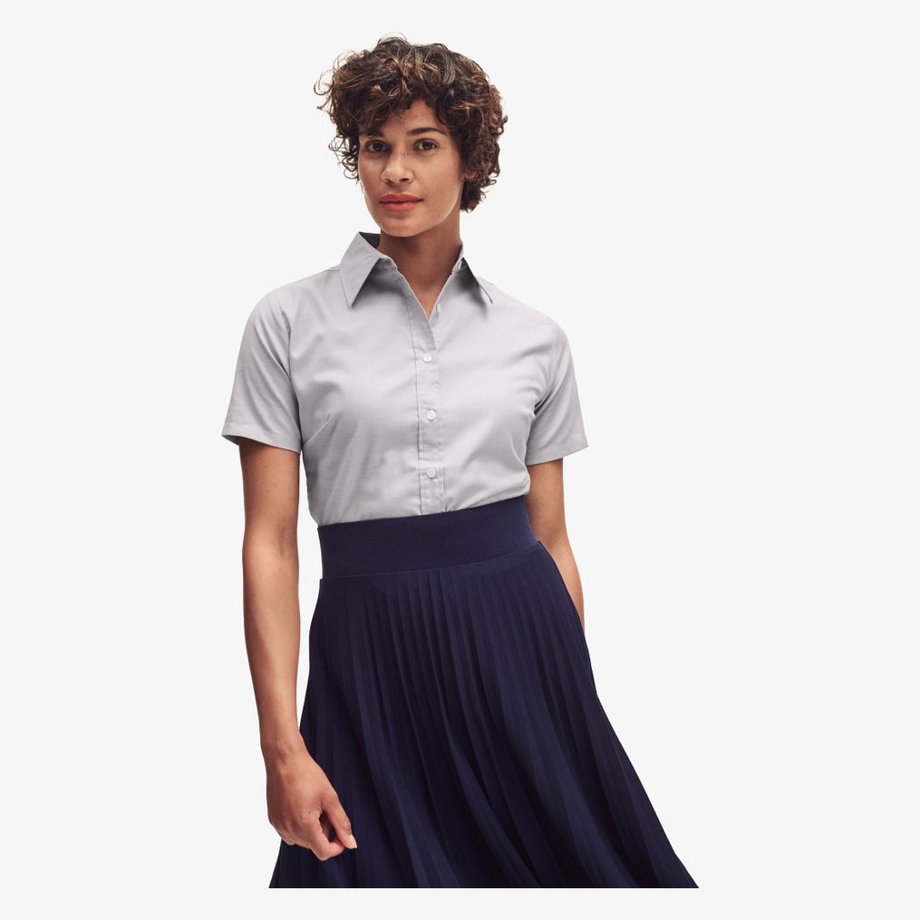 Short Sleeve Oxford Shirt Lady-Fit fruit of the loom