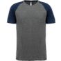 ProAct T-shirt triblend bicolore sport manches courtes unisexe grey_heather/sporty_navy_heather
