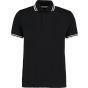 Kustom Kit Tipped Collar Polo Black / White