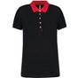Kariban Polo jersey bicolore femme black/red