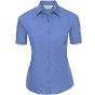 Russell Chemise en Popeline Polyester/Coton classique courtes allongées Femme corporate blue
