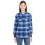 Burnside Women's Woven Plaid Flannel Shirt blue/white_checked
