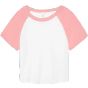 Bella Women's micro rib raglan baby tee white/pink
