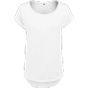 Build Your Brand Ladies Long Slub Tee white