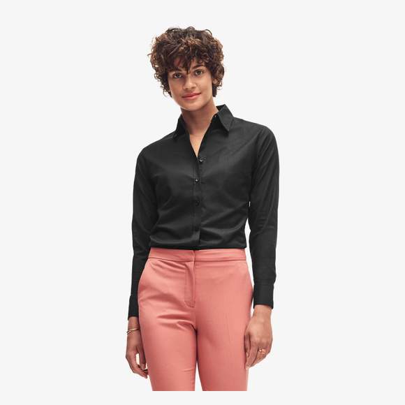 Long Sleeve Oxford Shirt Lady-Fit fruit of the loom