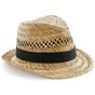 Beechfield Chapeau Trilby d'été en paille natural