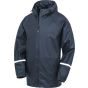 Result Prism PU waterproof jacket with reflective bands and recycled backing navy