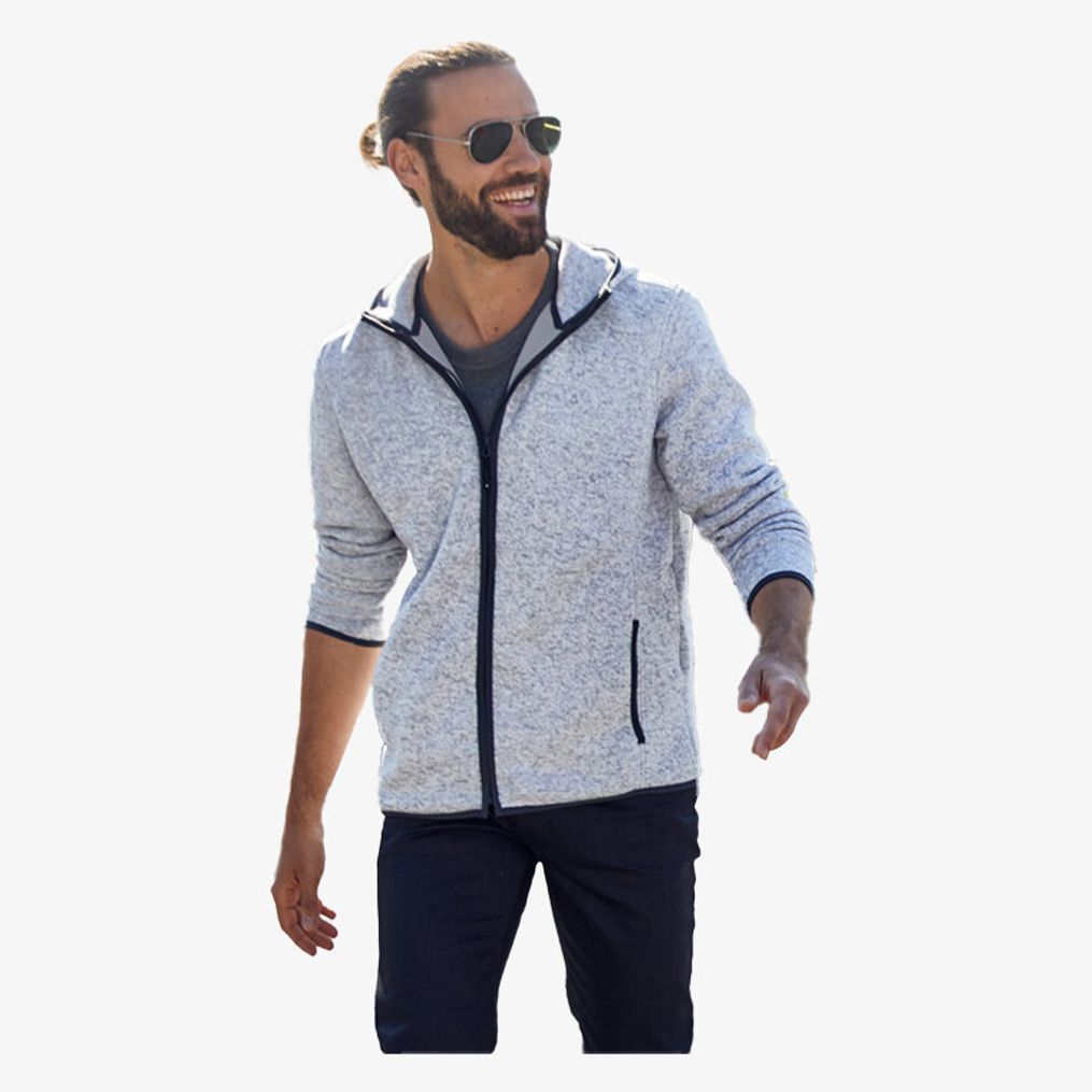 Men's Knitted Fleece Hoody James&Nicholson