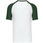 kariban Baseball - T-shirt bicolore manches courtes white/forest_green