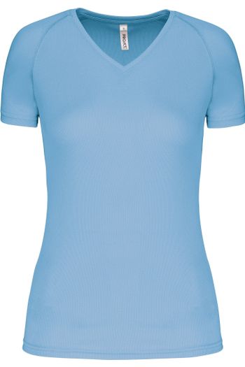 T-shirt de sport manches courtes col v femme