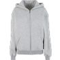 Build Your Brand Ladies Loose Fit Zip Hoody Heather grey