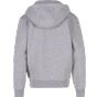 Build Your Brand Kids Fluffy Zip Hoody Heather grey