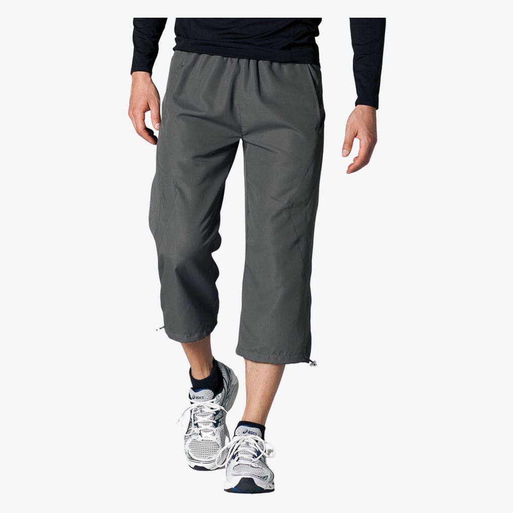 Kariban Sport KS101 Herren-3/4-Hose in Grau mit Kordelzug an den Beinabschlüssen