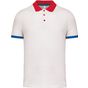 ProAct Polo piqué performance homme white/red/sporty_royal_blue