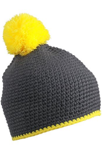 Image produit Pompon Hat with Contrast Stripe
